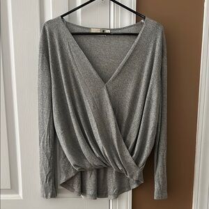 Everleigh Gray Wrap-Style Sweatshirt